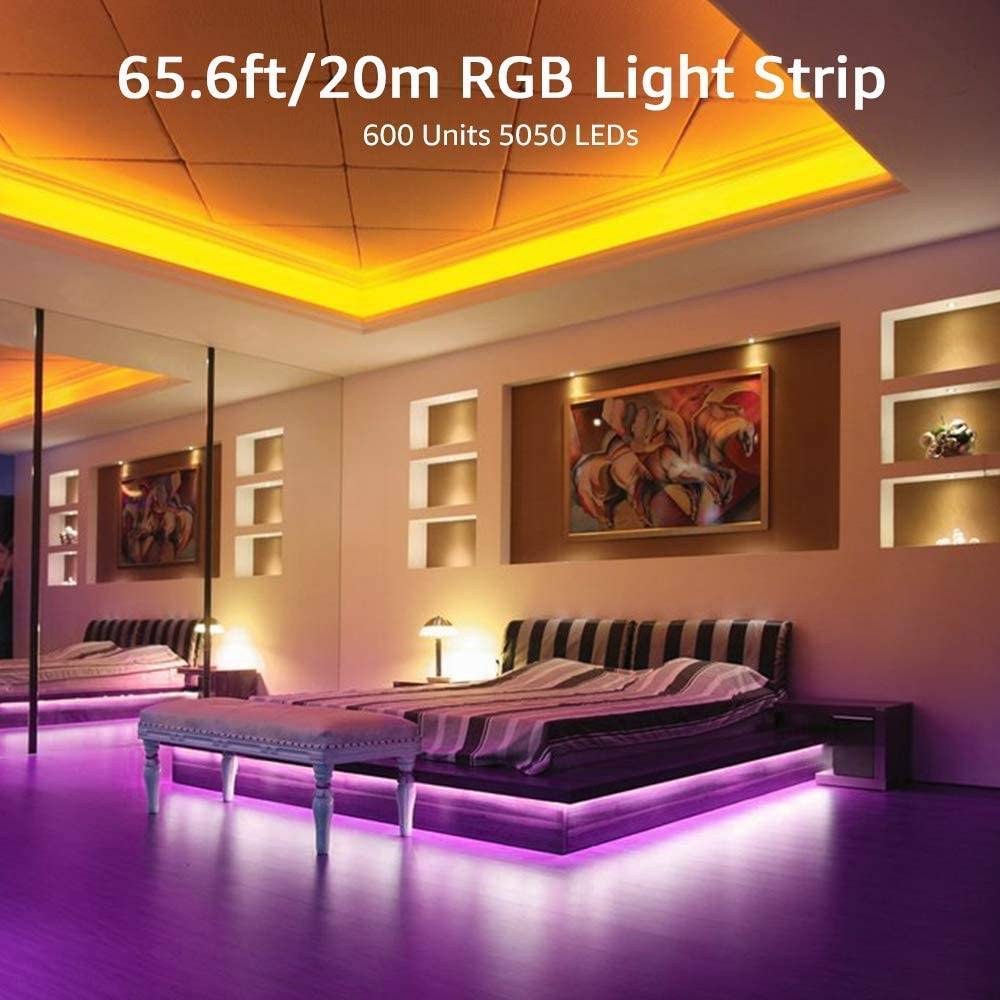 Best Dimmable 65.6ft RGB LED Strip Lights OLAFUS